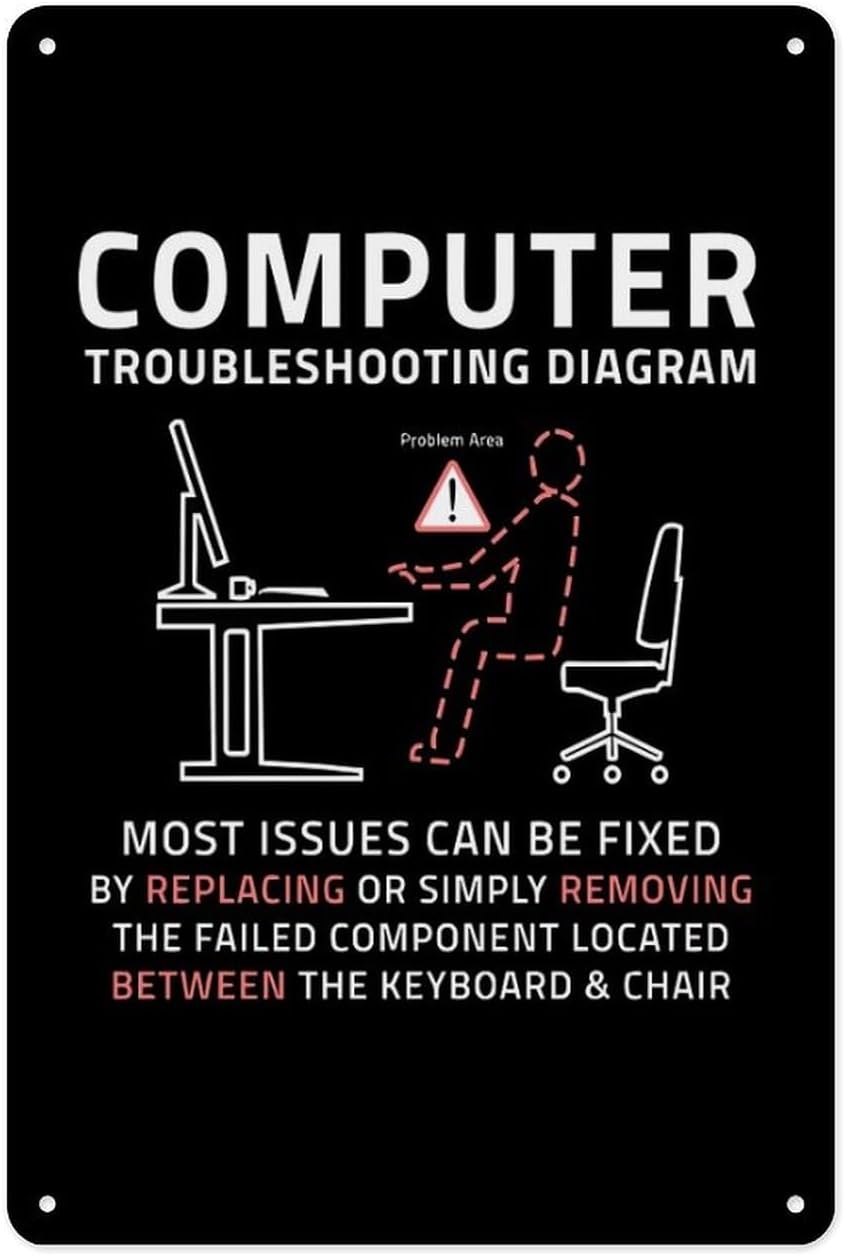 Office Tech Room - Metal Tabela 8X12 Inç - Komik