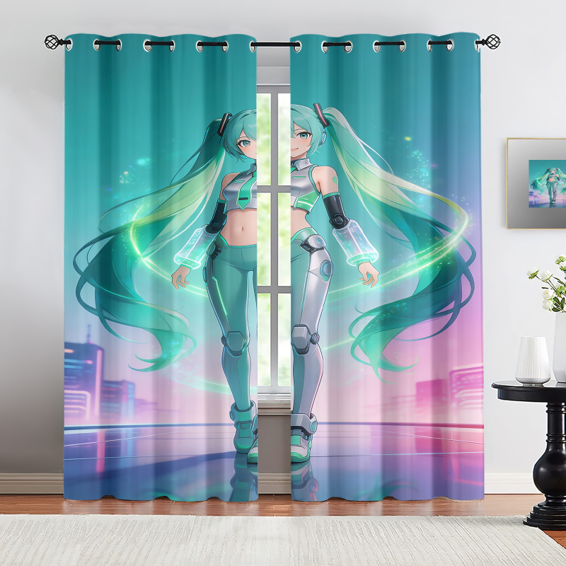 Office Tech Room - 2 adet Hatsune Miku fütüristik teknoloji