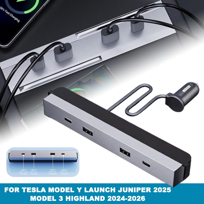 Multi Port Usb Hub - Merkez Konsol Araç Adaptörü Çoklu Port