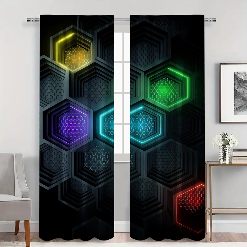 2 adet Modern Geometrik Perde, - Office Tech Room incelemesi ve fiyatı