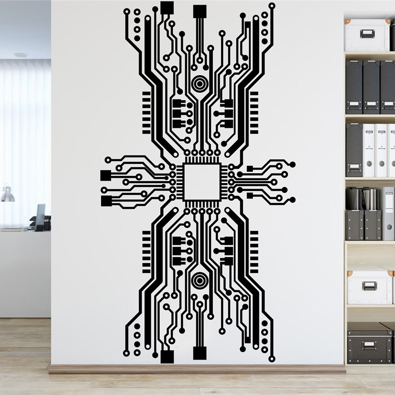 Devre çipi duvar Sticker tekno - Office Tech Room incelemesi ve fiyatı
