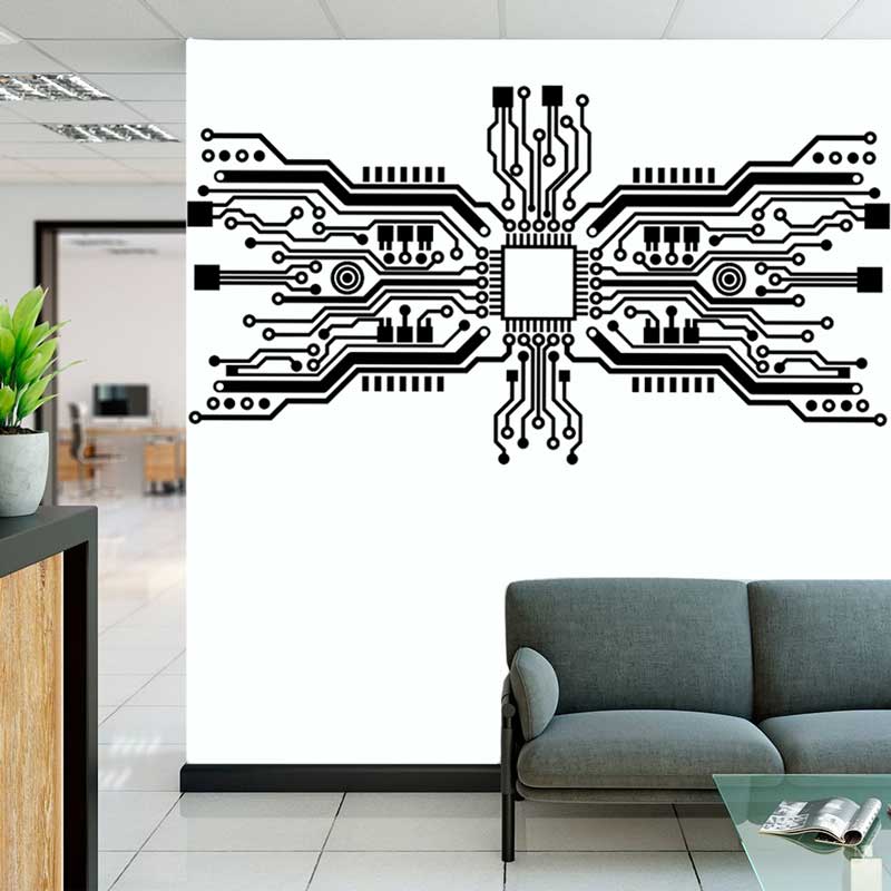 Devre çipi duvar Sticker tekno - Office Tech Room incelemesi ve fiyatı